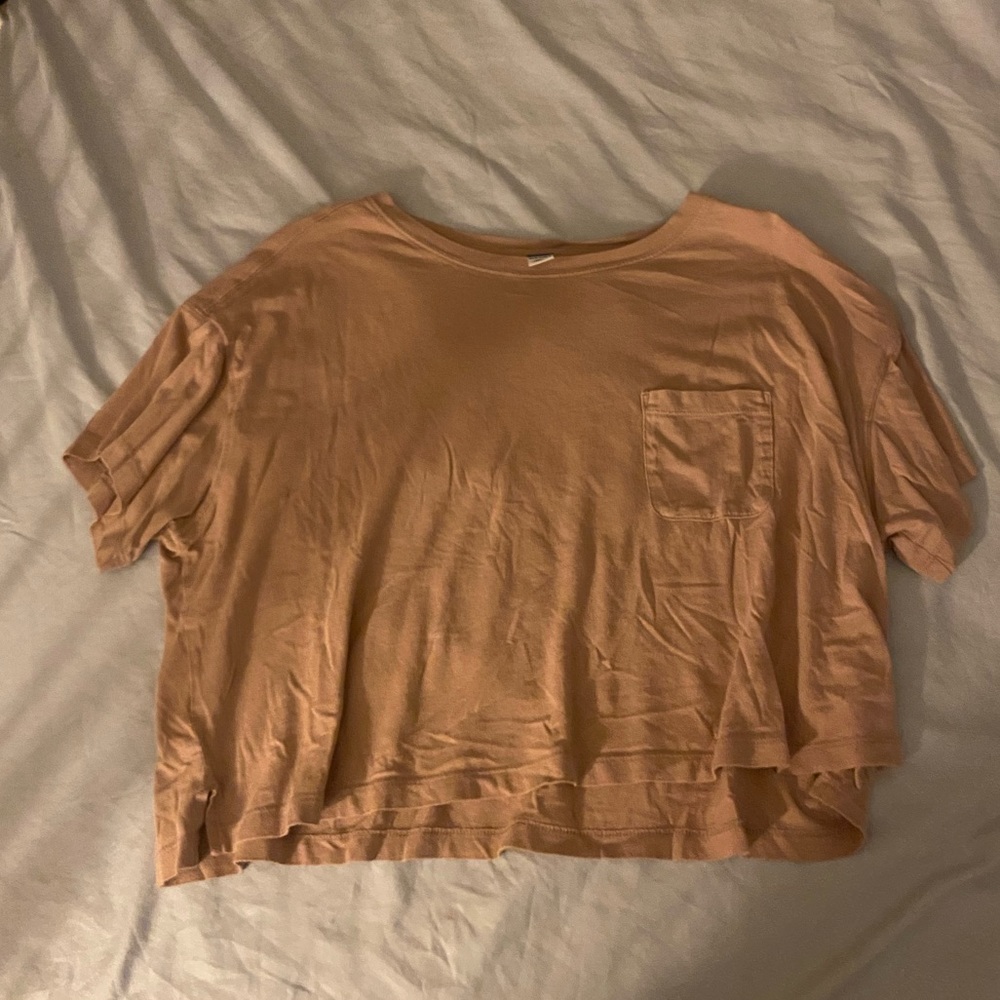 Old Navy Brown Crop Relaxed T-Shirt